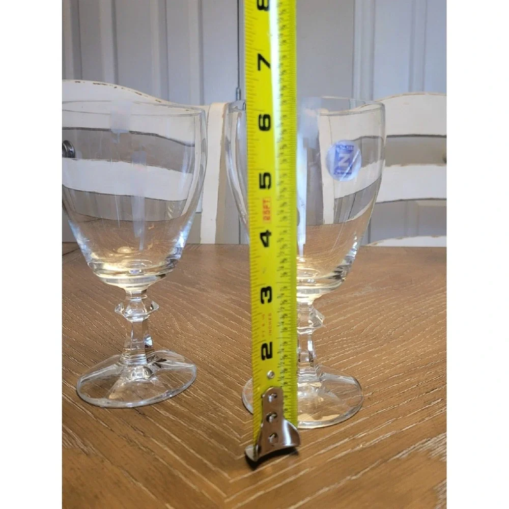 Schott Zwiesel Selection Crystal Wine Glasses‎ Set of 2 Faceted Stem Germany